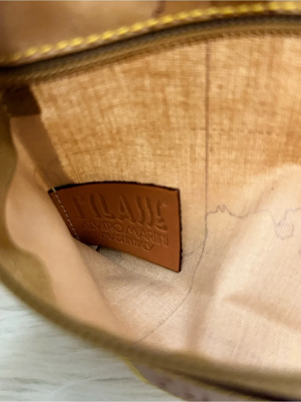 ALVIERO MARTINI - PRIMA CLASSE BROWN TAN NYLON ZIP POUCH TOILETRY BAG